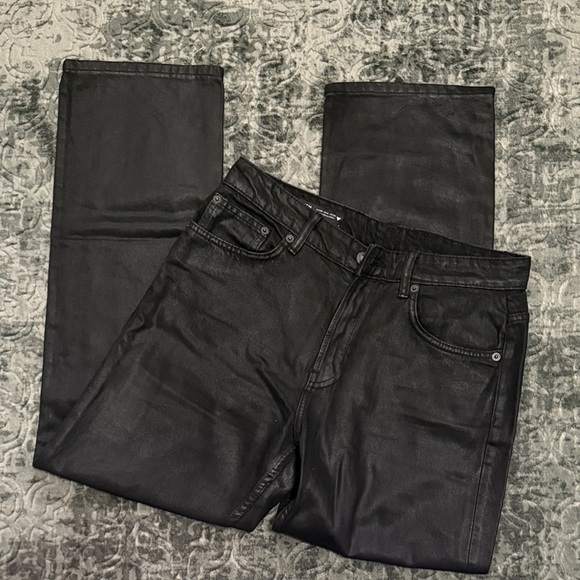 Zara Denim - Zara Black Bootcut Coated Jeans
